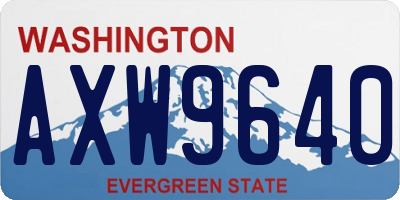 WA license plate AXW9640