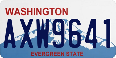 WA license plate AXW9641