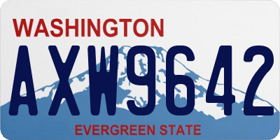 WA license plate AXW9642