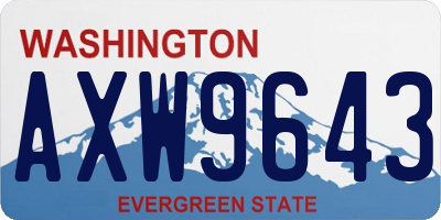 WA license plate AXW9643