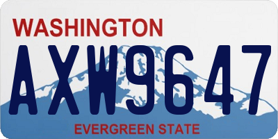WA license plate AXW9647