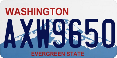 WA license plate AXW9650
