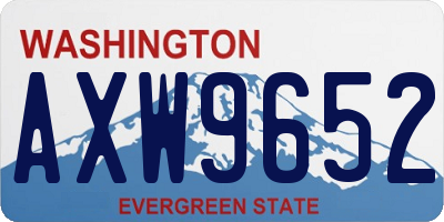 WA license plate AXW9652