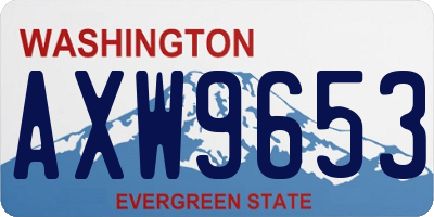 WA license plate AXW9653