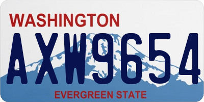 WA license plate AXW9654