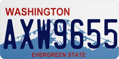WA license plate AXW9655
