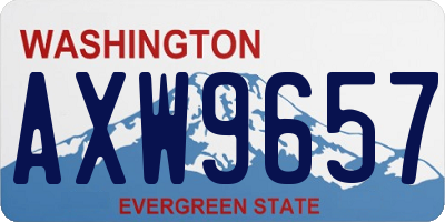 WA license plate AXW9657