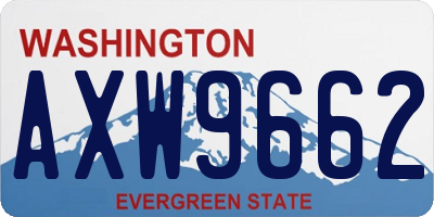WA license plate AXW9662