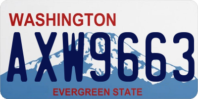 WA license plate AXW9663