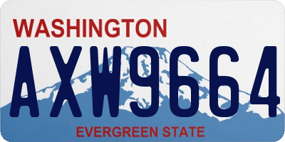 WA license plate AXW9664