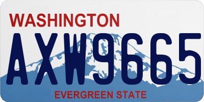 WA license plate AXW9665