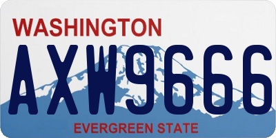 WA license plate AXW9666
