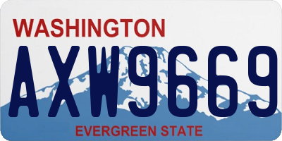 WA license plate AXW9669