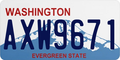 WA license plate AXW9671