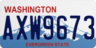 WA license plate AXW9673