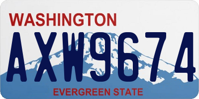 WA license plate AXW9674