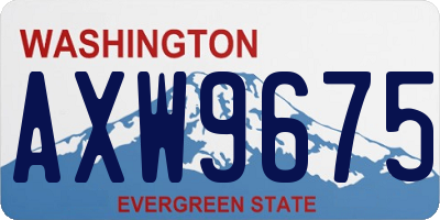 WA license plate AXW9675
