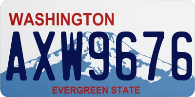 WA license plate AXW9676