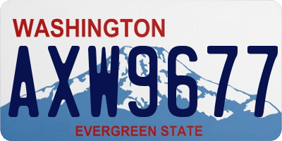 WA license plate AXW9677