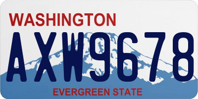 WA license plate AXW9678