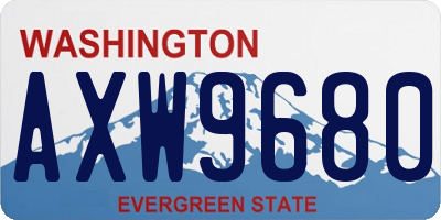 WA license plate AXW9680