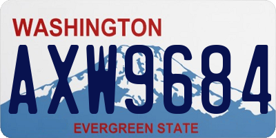 WA license plate AXW9684