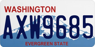 WA license plate AXW9685