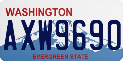 WA license plate AXW9690