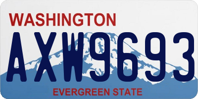 WA license plate AXW9693
