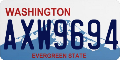 WA license plate AXW9694