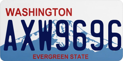 WA license plate AXW9696