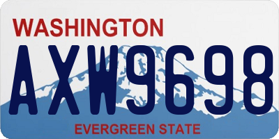 WA license plate AXW9698