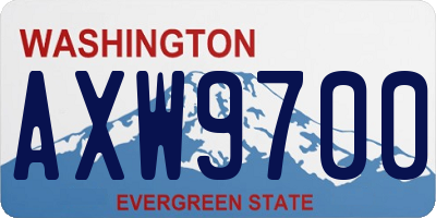 WA license plate AXW9700