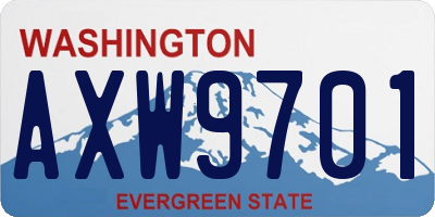 WA license plate AXW9701
