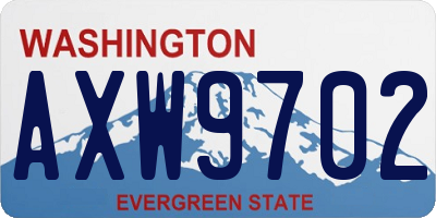 WA license plate AXW9702