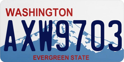 WA license plate AXW9703