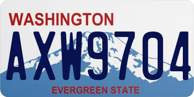 WA license plate AXW9704
