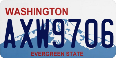 WA license plate AXW9706