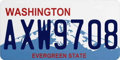 WA license plate AXW9708
