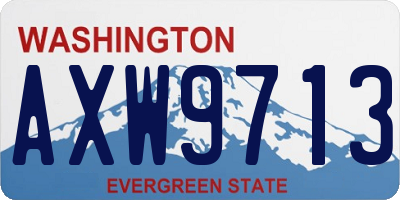 WA license plate AXW9713