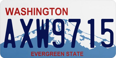 WA license plate AXW9715