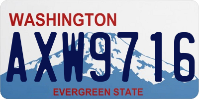 WA license plate AXW9716