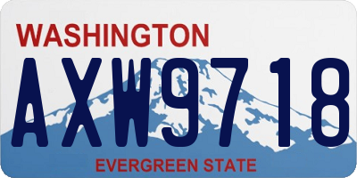 WA license plate AXW9718