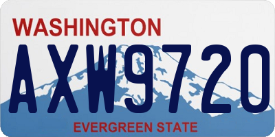 WA license plate AXW9720