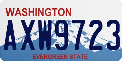 WA license plate AXW9723