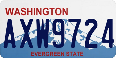 WA license plate AXW9724