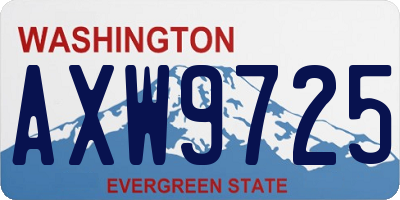 WA license plate AXW9725