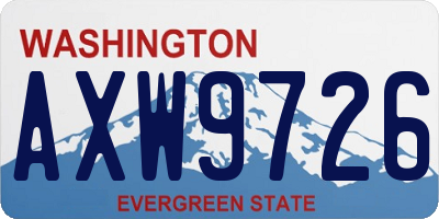 WA license plate AXW9726