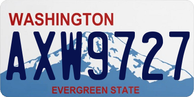 WA license plate AXW9727