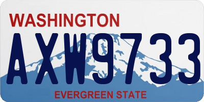 WA license plate AXW9733